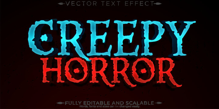 Halloween monster text effect, editable horror and scary text style