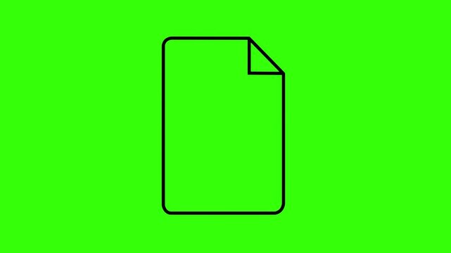 Animated white paper document with the word bill and dollar sign, representing invoice and payment, simple clean business motion graphic in black and white.