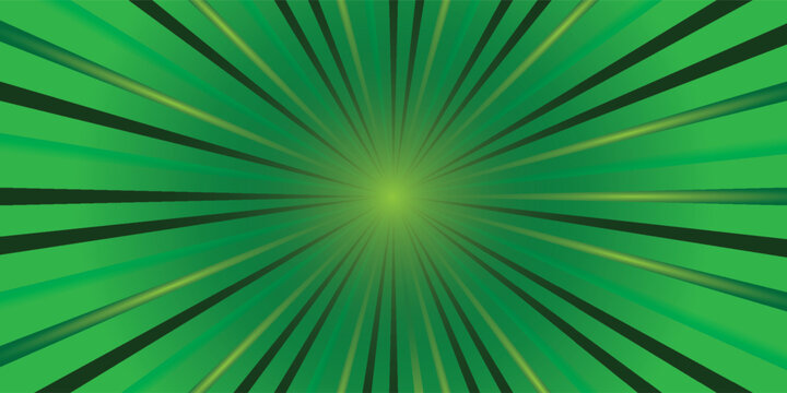 Dark Green Ray Background Radiating with Intense Light Rays. vector