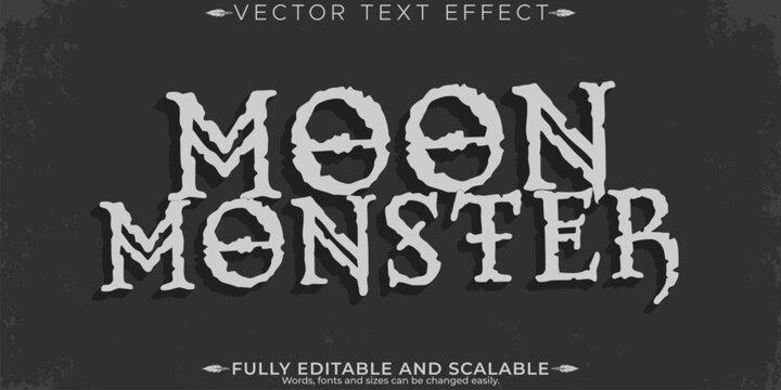 Halloween monster text effect, editable horror and scary text style