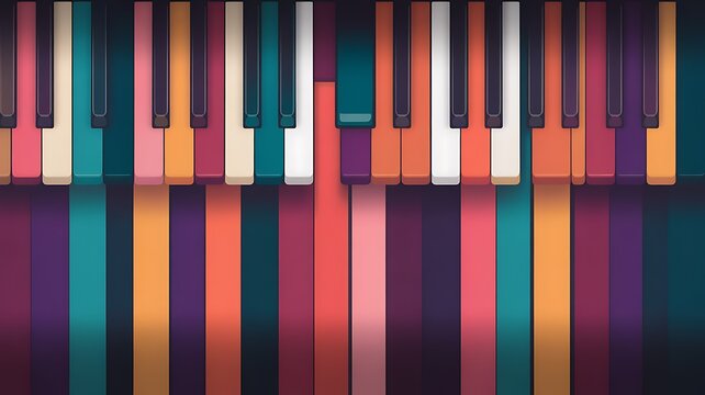 Colorful Piano Keyboard Abstract Background With Vibrant Design