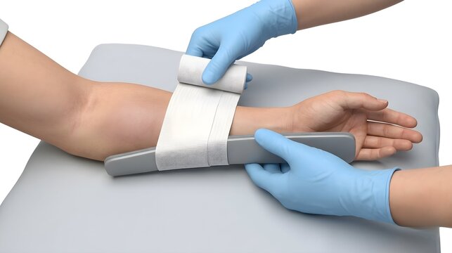 First Aid Splinting and Bandaging for Arm Injury
