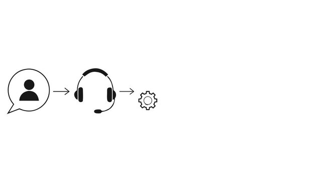 Minimalist Line Drawing Animation of Business Task Management Workflow with People Group and Checkmark Success Concept