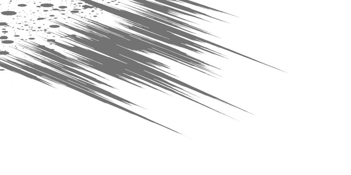 Dynamic black ink streaks slashing diagonally across a white background, with splatter accents and a bold, abstract, high-energy brushstroke style vector design.	
