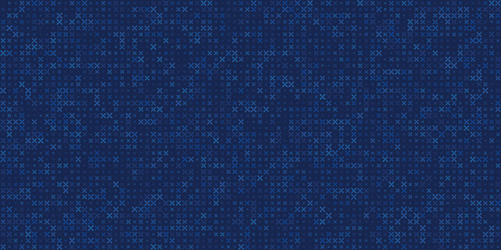 Abstract dark blue digital data matrix background with seamless geometric pixel grid texture for tech graphic banner