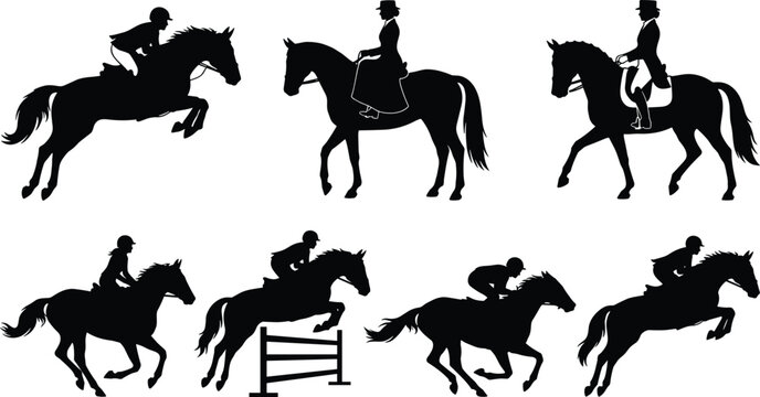 Show Jumping and Dressage Vector Icons