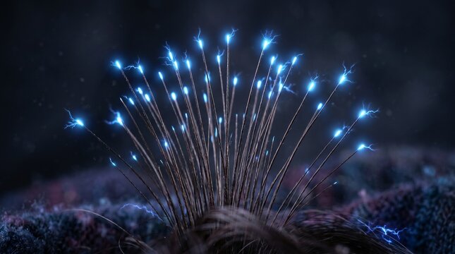 Abstract Electric Bloom Sculpture - Digital Art
