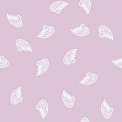 Naklejka premium wing with feather line seamless pattern wing with feather thin line illustration