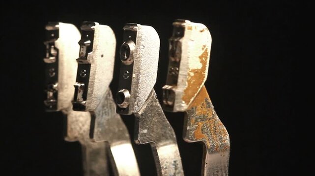 The word flow with vintage typewriter hammers 