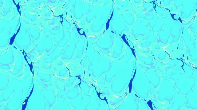 A seamless loop 3D toon ocean wave animation useful background cartoon stuffs created by procedural 3D render from top view.