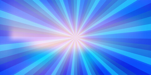 Obraz premium abstract comic rays background with dot halftone on blue