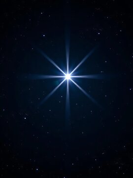 North star shining brightly in dark space background, darkness, cosmos