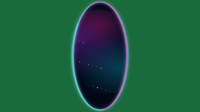 Glowing cosmic portals opening on green screen background