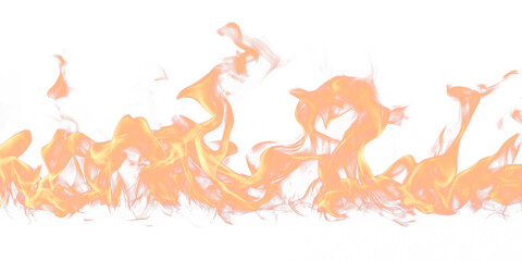 Obraz premium Burning flames with shades of orange and yellow, undulating against a stark black backdrop, creating a dynamic visual