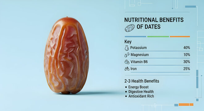 Discover the incredible nutritional powerhouse of dates, packed with potassium, magnesium, vitamin B6, and iron for natural energy and digestive wellness