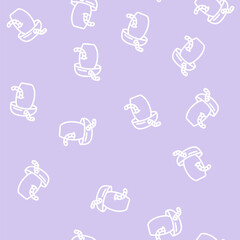 Obraz premium worm mushroom line seamless pattern worm mushroom thin line illustration