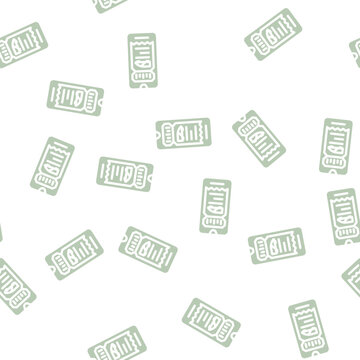 electronic ticket e-ticket glyph vector seamless pattern. electronic ticket e-ticket signthin illustration