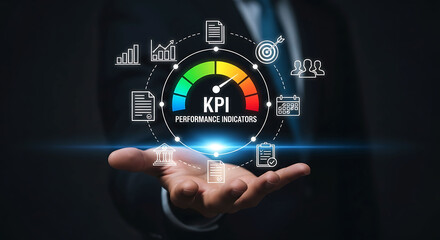 Fototapeta premium Business KPI performance indicator management dashboard concept for analysis and growth
