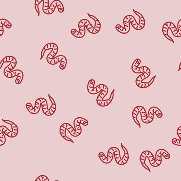 roundworm parasite line seamless pattern roundworm parasite thin line illustration