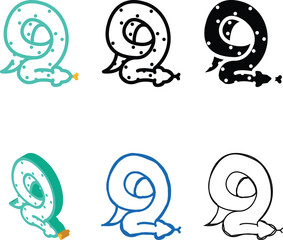 Fototapeta premium snake animal color icon vector. snake animal sign. isolated symbol illustration multipack