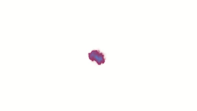 "Small Purple Magic Energy Burst: 2D VFX Spell Impact and Smoke Puff Animation Isolated on White"