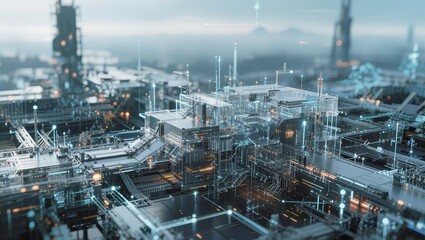 Fototapeta premium Futuristic AI Data Infrastructure and Quantum Computing Architecture Background