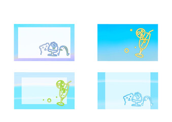 Fototapeta premium トロピカルサマーフレームコレクション