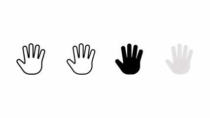 Fototapeta premium Four different hand shapes with varying fill styles for design use
