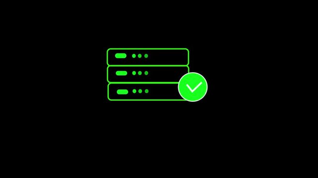 Abstract server stack icon graphic with glowing digital indicators a stylized