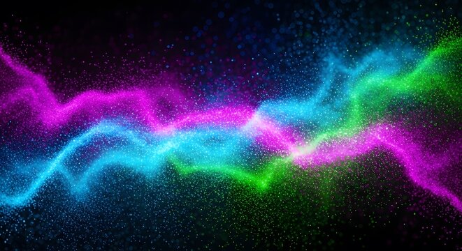 Glowing cosmic space galaxy with stars nebula and blue light in dark universe loop animation design