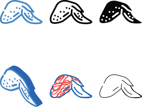 wing with two phalanges color icon vector. wing with two simplified phalanges sign. isolated symbol illustration