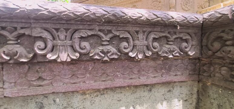 Intricate Deep Stone Carvings and Floral Reliefs on a Medieval Period Hindu Temple in Ujjain
