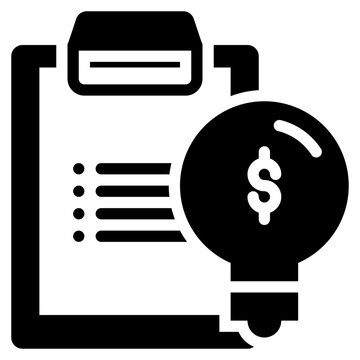 list checkboard business idea plan profit startup solid glyph icon