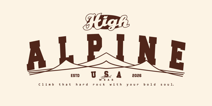 Retro typography college varsity Adventure motivational quote slogan print for graphic jersey, tee, hat, t-shirt, sweatshirt, or wall art design - Vector