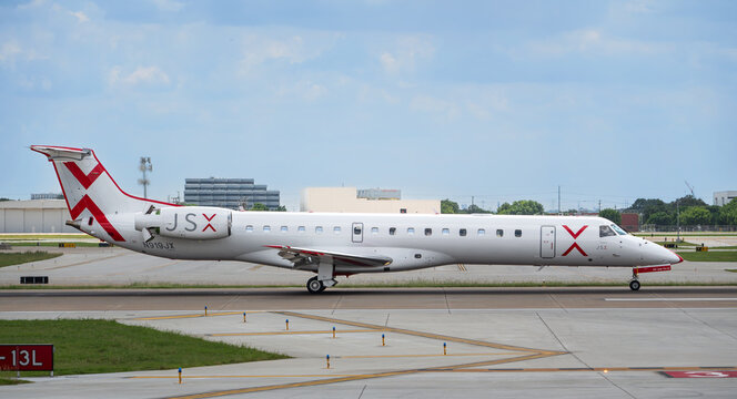 JSX, a semi-private jet airline, aircraft at the Dallas Love Field Airport (DAL) in Texas.