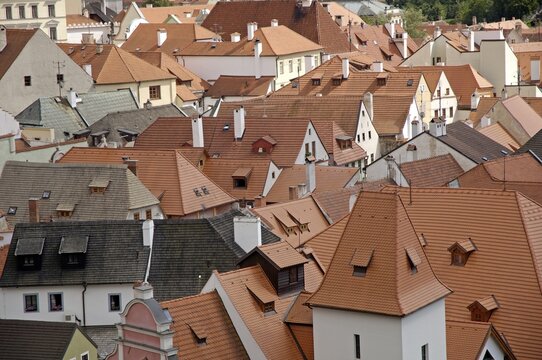 Roofs of Cesky Krumlov, South Bohemia, Czech Republic