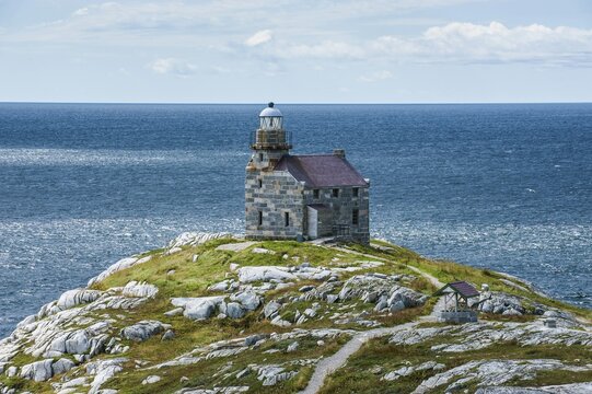 Stone lighthouse, Rose Blanche, southern Newfoundland, Canada