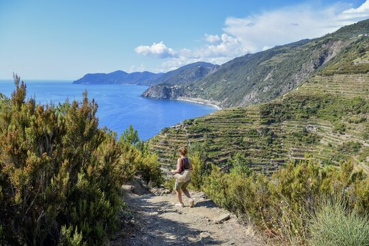 Hiking trail from Riomaggiore to Manarola, Cinque Terre, Province of La Spezia, Liguria, Italy
