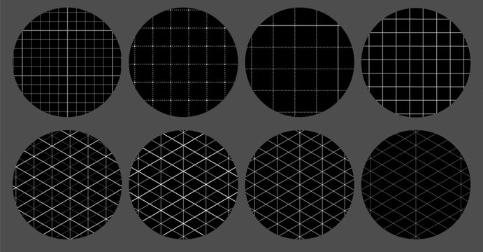 Bundle of blueprint paper backgrounds with regular graph grids and isometric geometric patterns for technical projects.