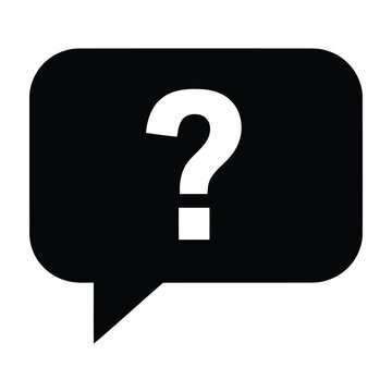 Question mark symbol in speech bubble icon