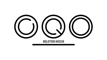 Fototapeta premium Abstract circular logo concept design with three geometric ring variations abstract geometric minimalist branding identity geometry composition creative monochrome isolated collection
