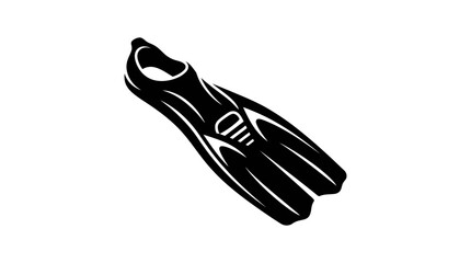 Black Scuba Diving Fin Silhouette Vector Icon © Eter