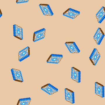 ic chip electronic component isometric seamless pattern. ic chip electronic component sign illustration