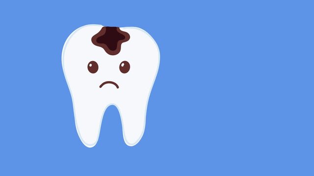animation featuring tooth with visible decay development