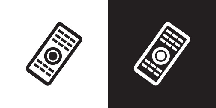 Minimalist Remote Control Icon with Navigation Pad and Buttons - Modern TV Controller Symbol, Wireless Electronic Device Graphic, and Smart Home Infrared Transmitter Black Silhouette Vector