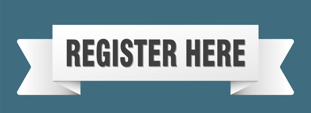 register here ribbon isolated on transparent background. register here ribbon