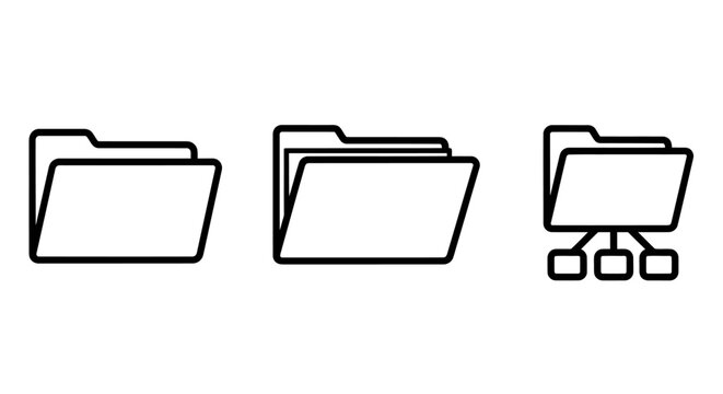 Computer folder directory and data file management icons with folder icon system icon network structure digital folder information storage folder hierarchy web icon software icon interface ico