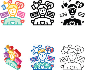 Fototapeta premium influencer marketing forms color icon vector. influencer marketing sign. isolated symbol illustration
