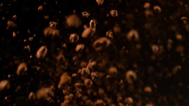 Ultra HD 4K Cinematic Dynamic Super Slow Motion of Coffee Bean Grinding � Professional Stock Video Footage for Commercial, Marketing, Advertising and Digital Media Projects