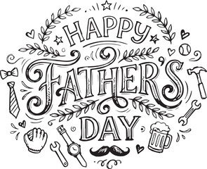 Father's Day celebration graphic with typography and decorative elements © nuzul
